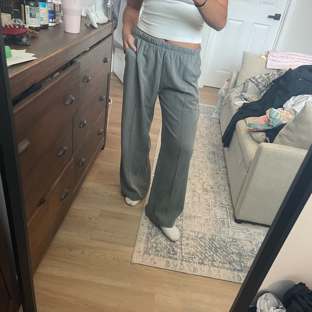 Gray Drawstring Trousers - image 2